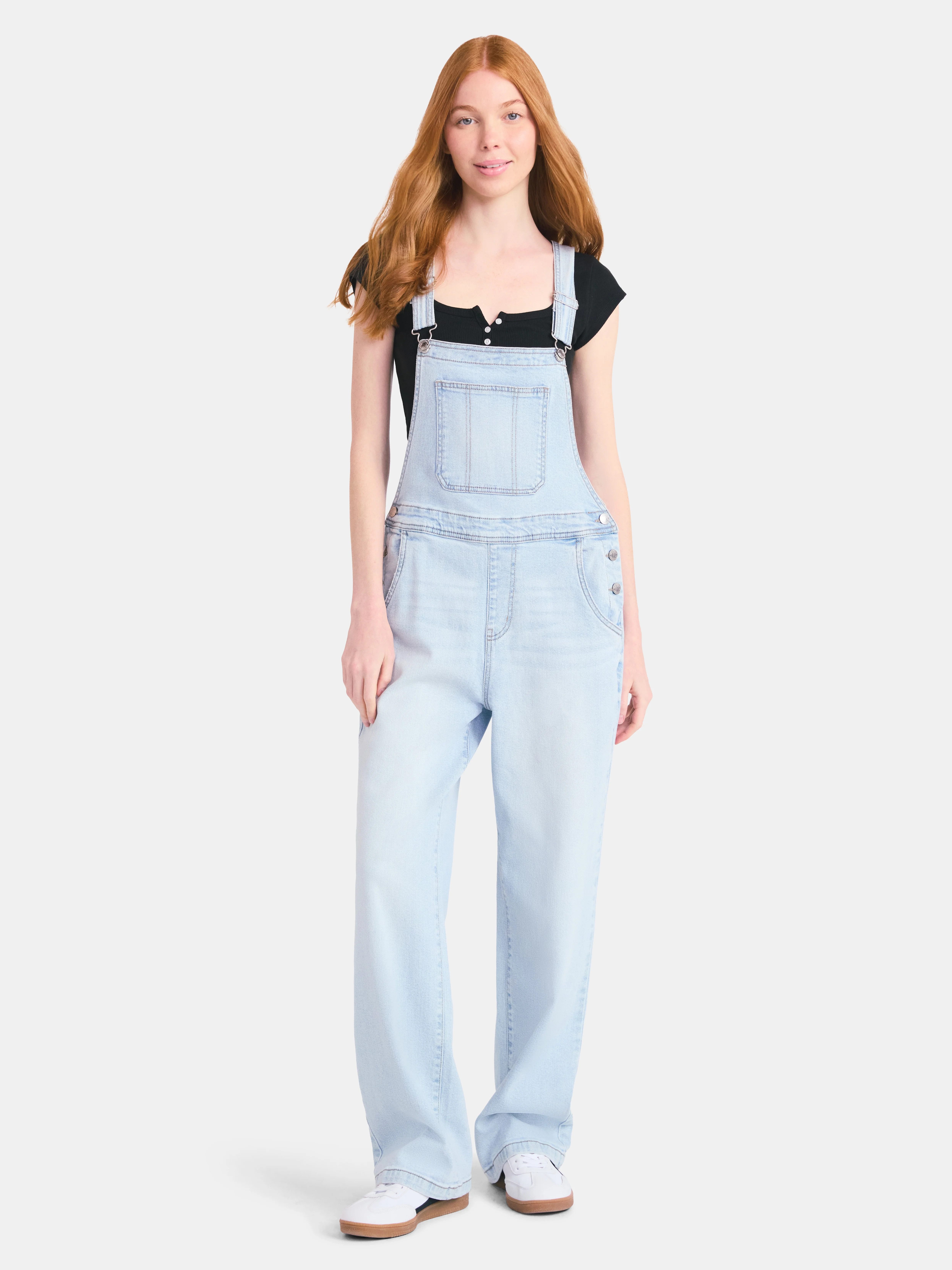 No Boundaries Baggy Denim Overalls, Women's | Walmart (US)