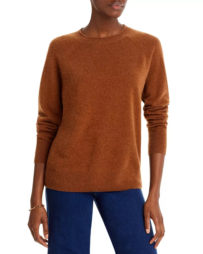 Rolled Edge Crewneck Cashmere Sweater - 100% Exclusive | Bloomingdale's (US)