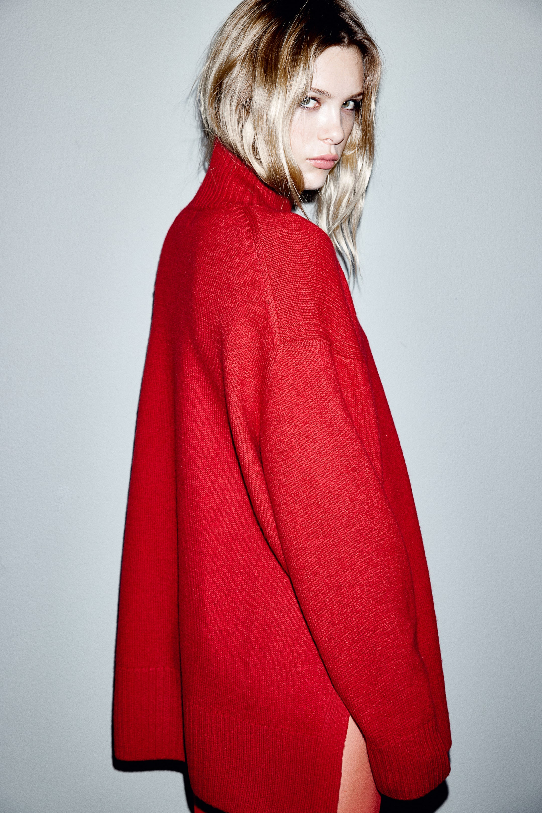 Oversized Turtleneck Sweater - Red - Ladies | H&M US | H&M (US + CA)