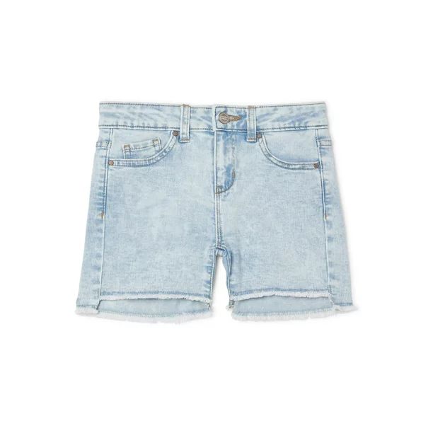 Wonder Nation Girls Distressed Hem Denim Jean Shorts, Sizes 5-18 & Plus | Walmart (US)