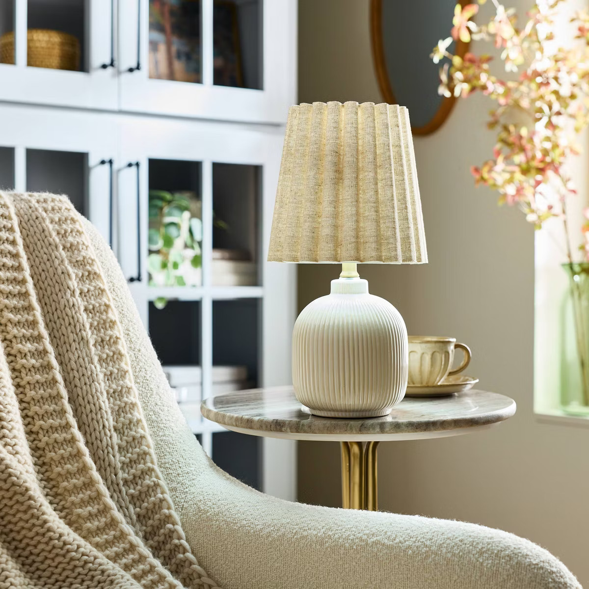 Ribbed Ceramic Table Lamp Cream/Oatmeal - Hearth & Hand™ with Magnolia | Target