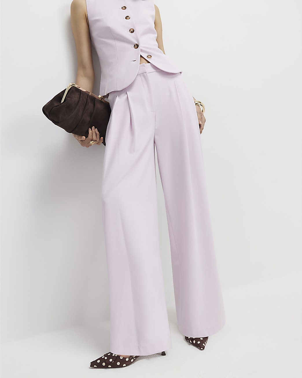 Pink Wide Leg Trousers | River Island UK & IE