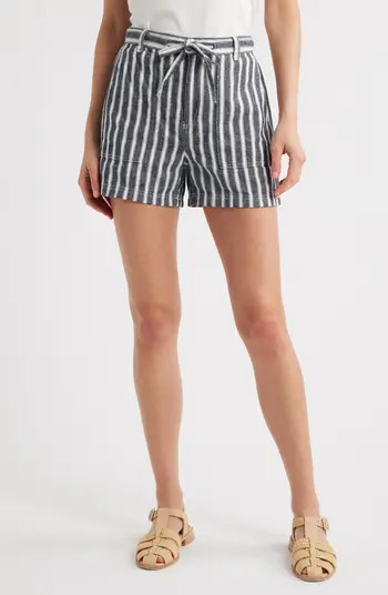Madewell Stripe Pull-On Linen & Cotton Shorts | Nordstrom | Nordstrom