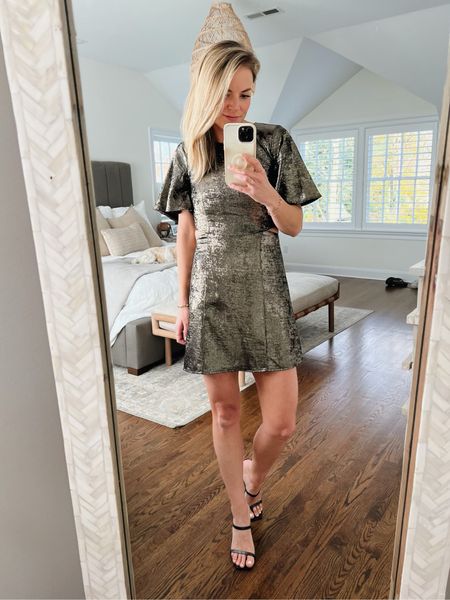 Metallic cutout mini dress // wearing size 2, but wish I had a 4 for more breathing room 

Holiday outfit, holiday dress, New Year’s Eve 

#LTKstyletip #LTKHoliday