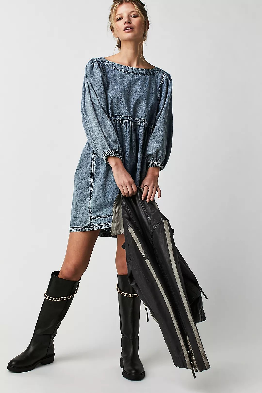 Get Obsessed Denim Mini Dress | Free People (Global - UK&FR Excluded)