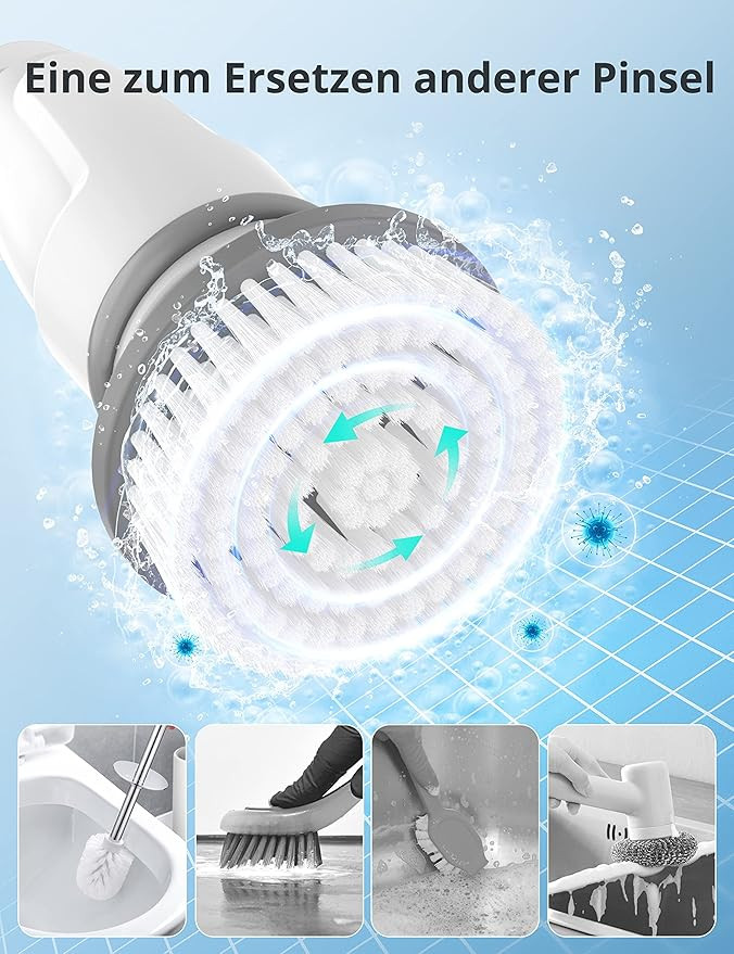 Electric Spin Scrubber, Voweek Cordless Cleaning Brush with Adjustable Extension Arm 4 Replaceabl... | Amazon (US)