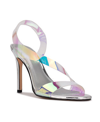Women's Ilene Iridescent Asymmetrical Stiletto Sandals | Macy's