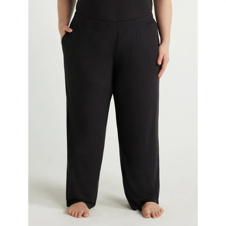 Joyspun Women's Ribbed Knit Pull On Sleep Pants, Sizes S to 3X | Walmart (US)
