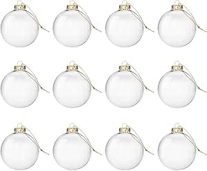 18 pcs Clear Glass Ball Ornaments, Clear Glass Ornaments for Crafts Fillable (2.36”)，Small Ha... | Amazon (US)