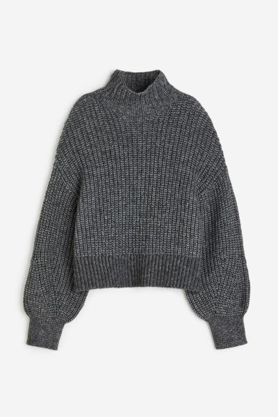 Pullover con maniche a palloncino - Grigio scuro mélange - DONNA | H&M IT | H&M (FR, IT, ES, PT, BE)