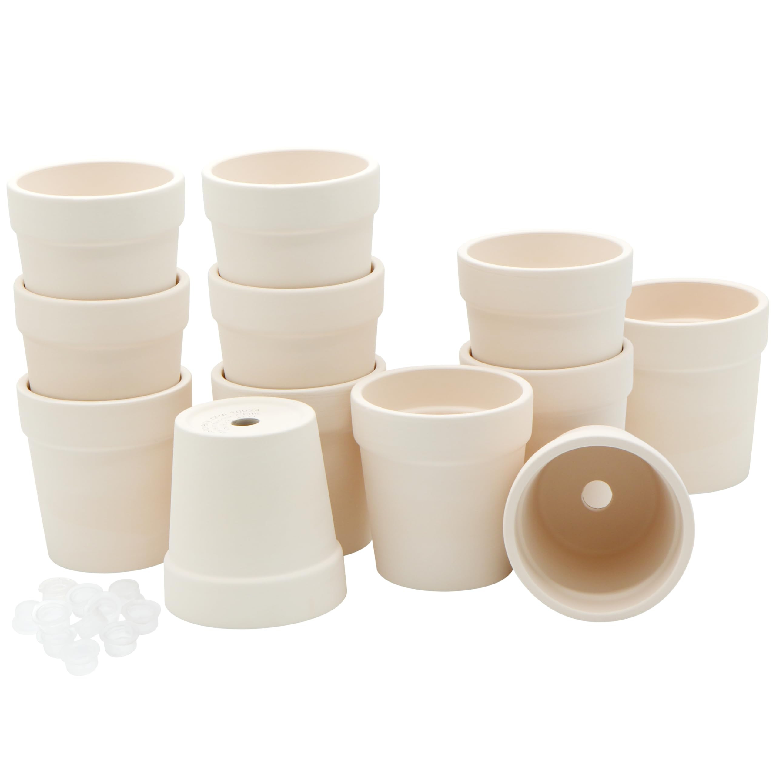 4E's Novelty Ceramic Flower Pots with Drainage Holes, 3.14", Pack of 12, Small Clay Garden Plante... | Amazon (US)