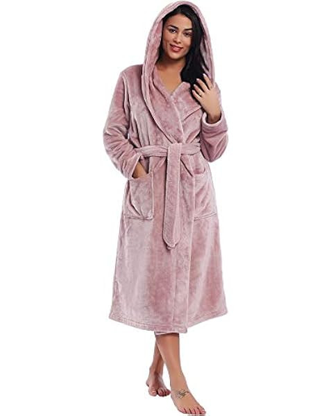 Richie House Women's Plush Soft Warm Fleece Bathrobe Robe RH1591 | Amazon (US)