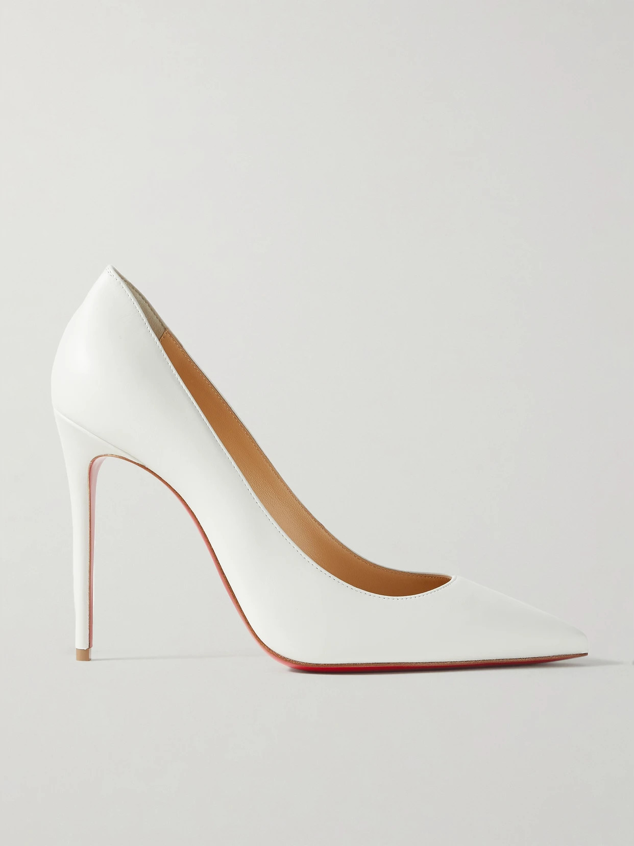 Christian Louboutin - Kate 100 Leather Pumps - White | NET-A-PORTER (US)
