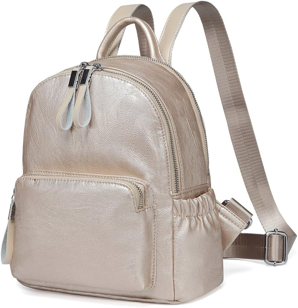 Mini Backpack Purse,Vaschy Faux Leather Small Backpack for Women | Amazon (US)