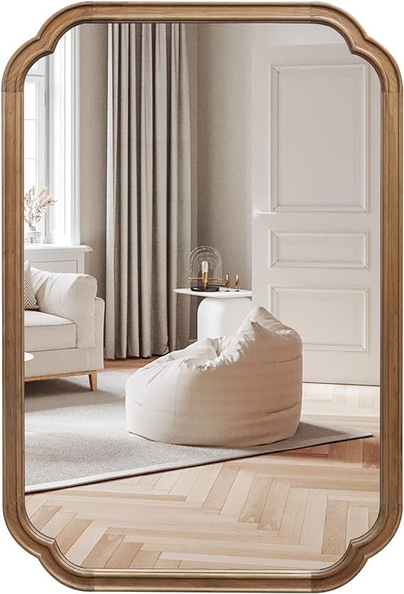 Bathroom Mirrors for Wall, Rounded Corner Arch Farmhouse Bathroom Mirror for Bedroom or Living Ro... | Amazon (US)