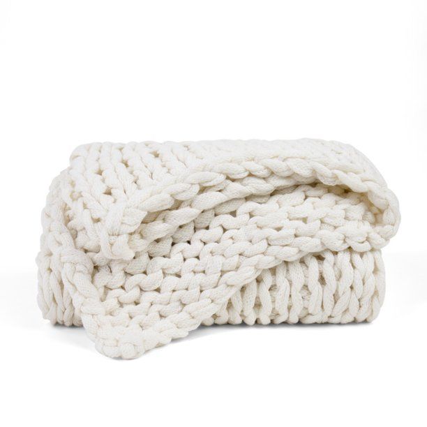 Merit Linens Chunky Knit Throw Blanket - Walmart.com | Walmart (US)