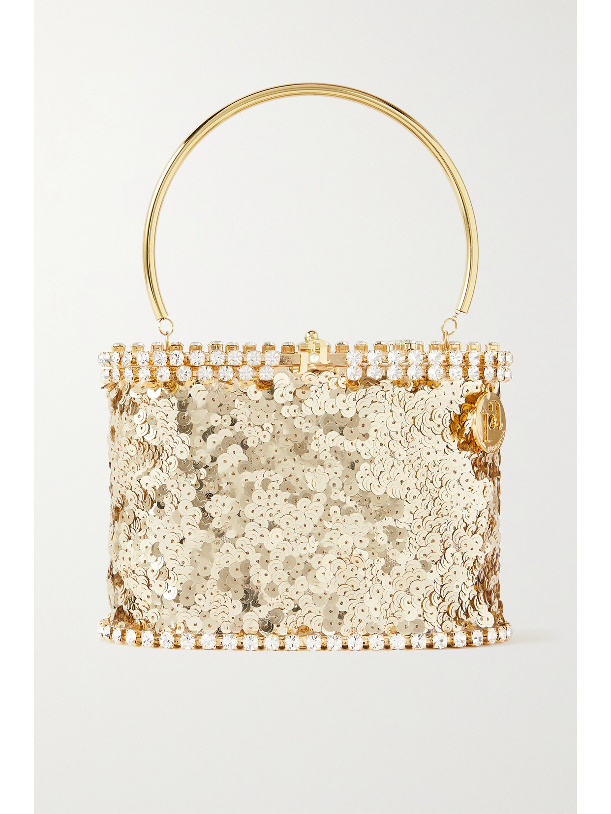Rosantica - Holli Ballerina Mini Embellished Gold-tone And Sequined Satin Tote - one size | NET-A-PORTER (US)