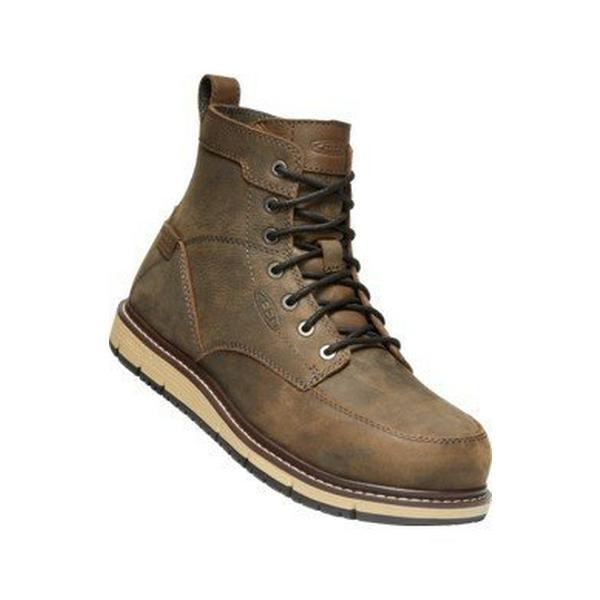 Men's KEEN San Jose 6" Aluminum Toe Waterproof Work Boots Outdoor 9.5 Cascade Brown/Black | Scheels Sports