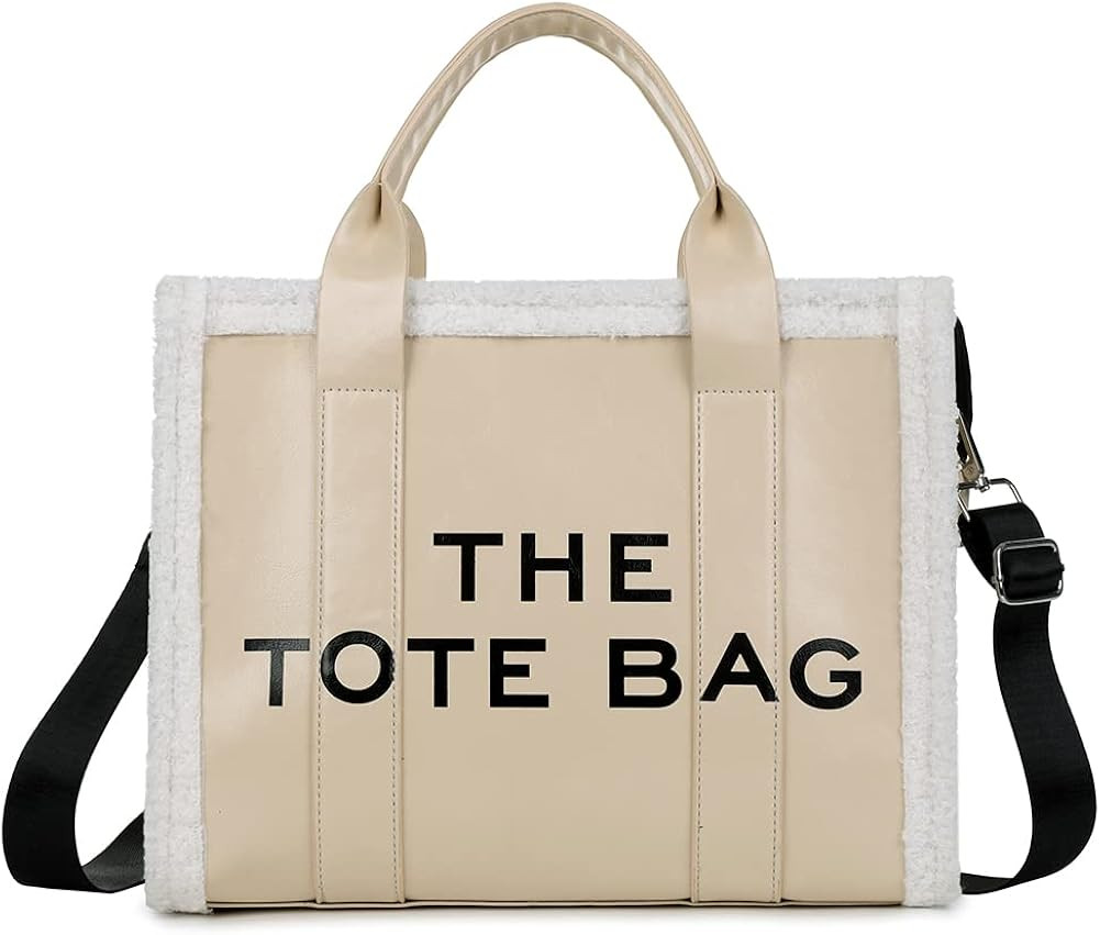 JQWSVE Tote Bag for Women Leather Tote Handbag Trendy Crossbody Shoulder Bag Canvas Tote Purse To... | Amazon (US)