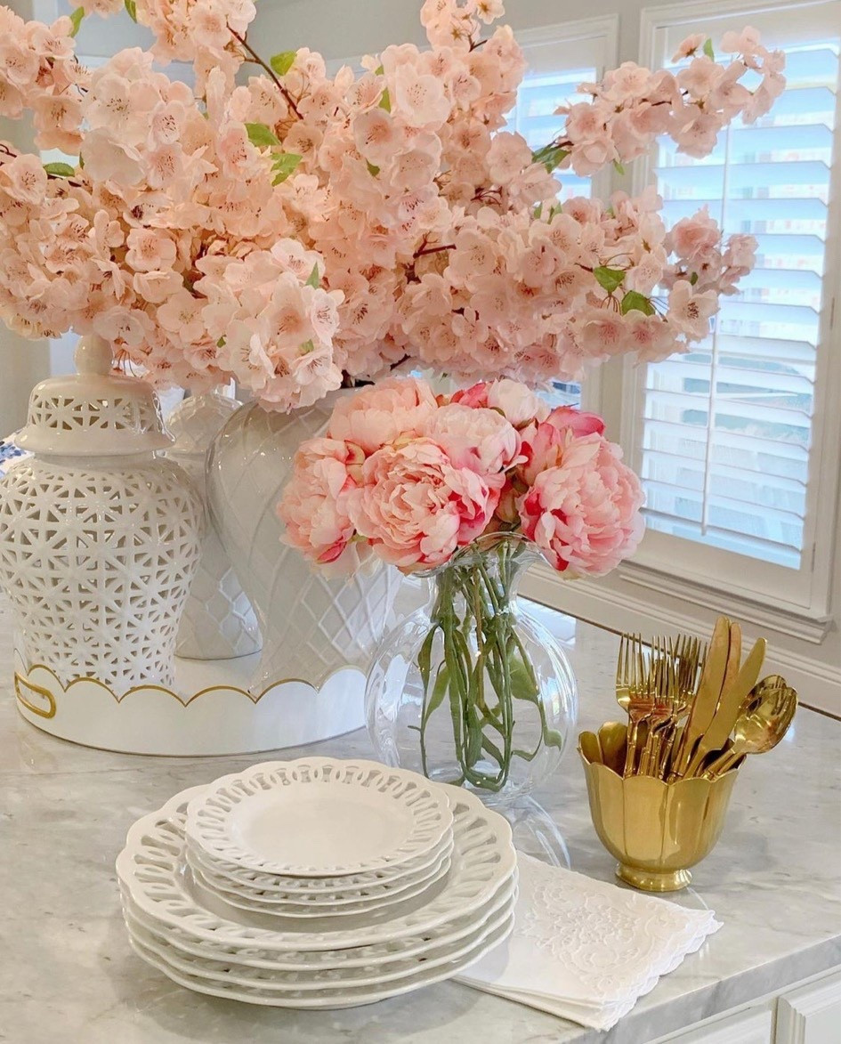 My pink cherry blossoms are back! I’ve had these for years and they perfect for transition from spring into summer! 