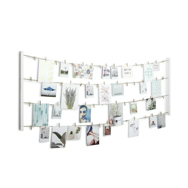 Mainstays 20x50 60-Piece White Clothesline Clip Collage Picture Frame - Walmart.com | Walmart (US)