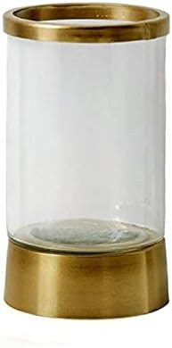 Serene Spaces Living Large 12" Gold Rimmed Glass Hurricane Candle Holder – Elegant Tabletop Dec... | Amazon (US)