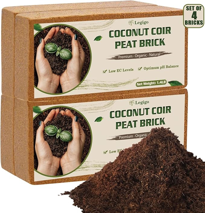 Legigo 4 Pack Premium Coco Coir Brick for Plants- 100% Organic Compressed Coconut Coir Bricks Sta... | Amazon (US)