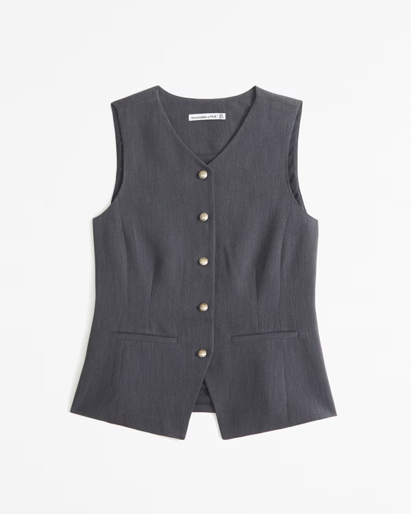 Tailored High-Neck Vest Top | Abercrombie & Fitch (US)
