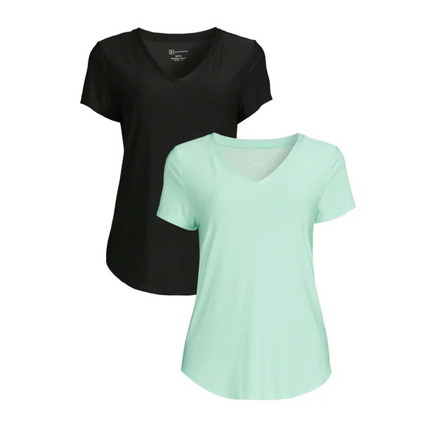 No Boundaries Juniors Brushed V-Neck T-Shirt, 2 Pack | Walmart (US)