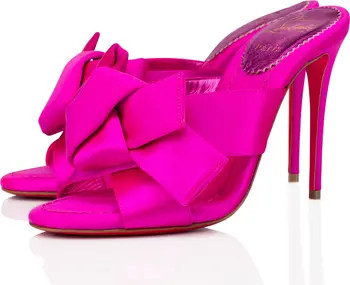 Christian Louboutin Matricia Bow Satin Slide Sandal | Nordstrom | Nordstrom