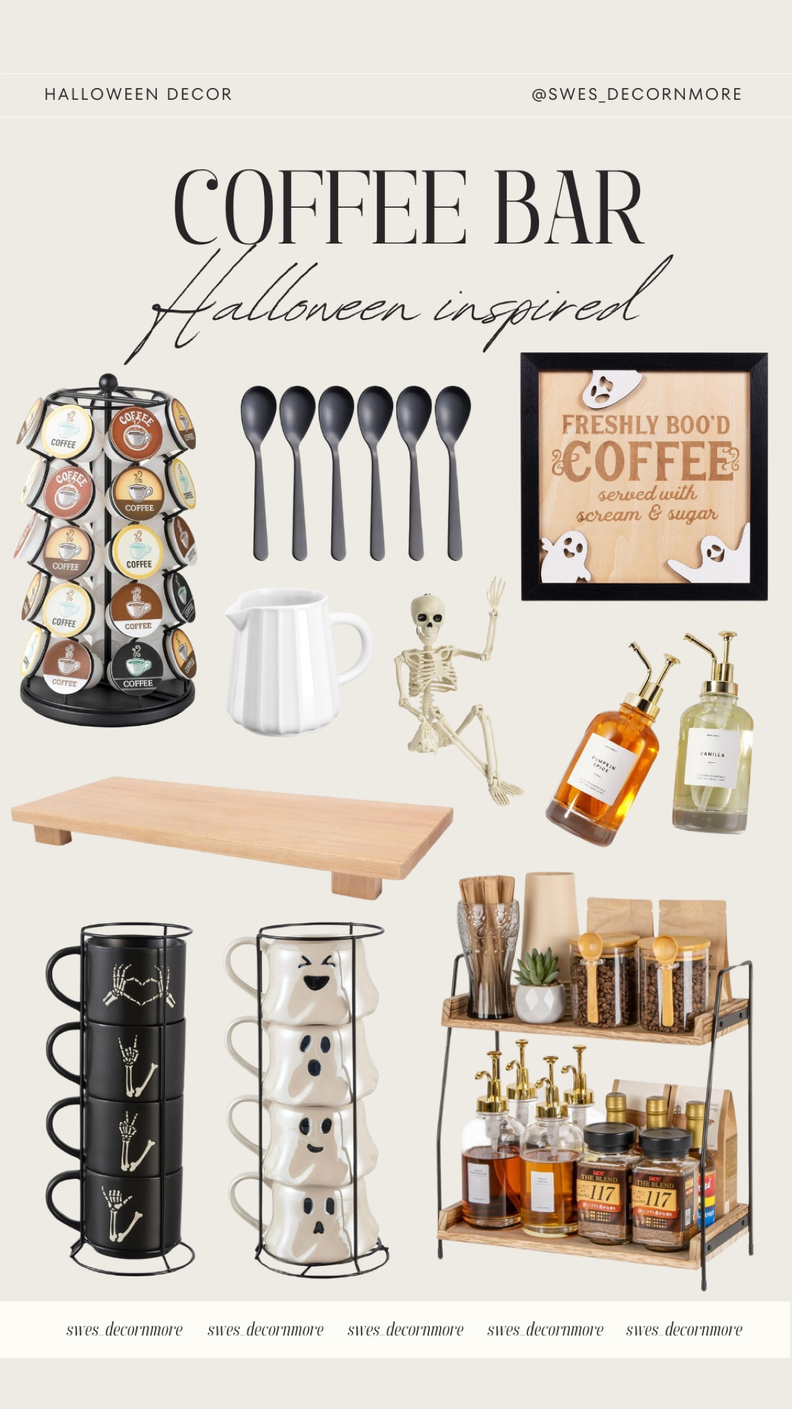 Coffee Bar: Amazon and Walmart have everything you need for a Halloween-inspired coffee bar! Think cute mugs, a fresh “Boo’d” coffee sign and mini skeleton to spookify your space.

#LTKSeasonal #LTKHome #LTKFindsUnder50