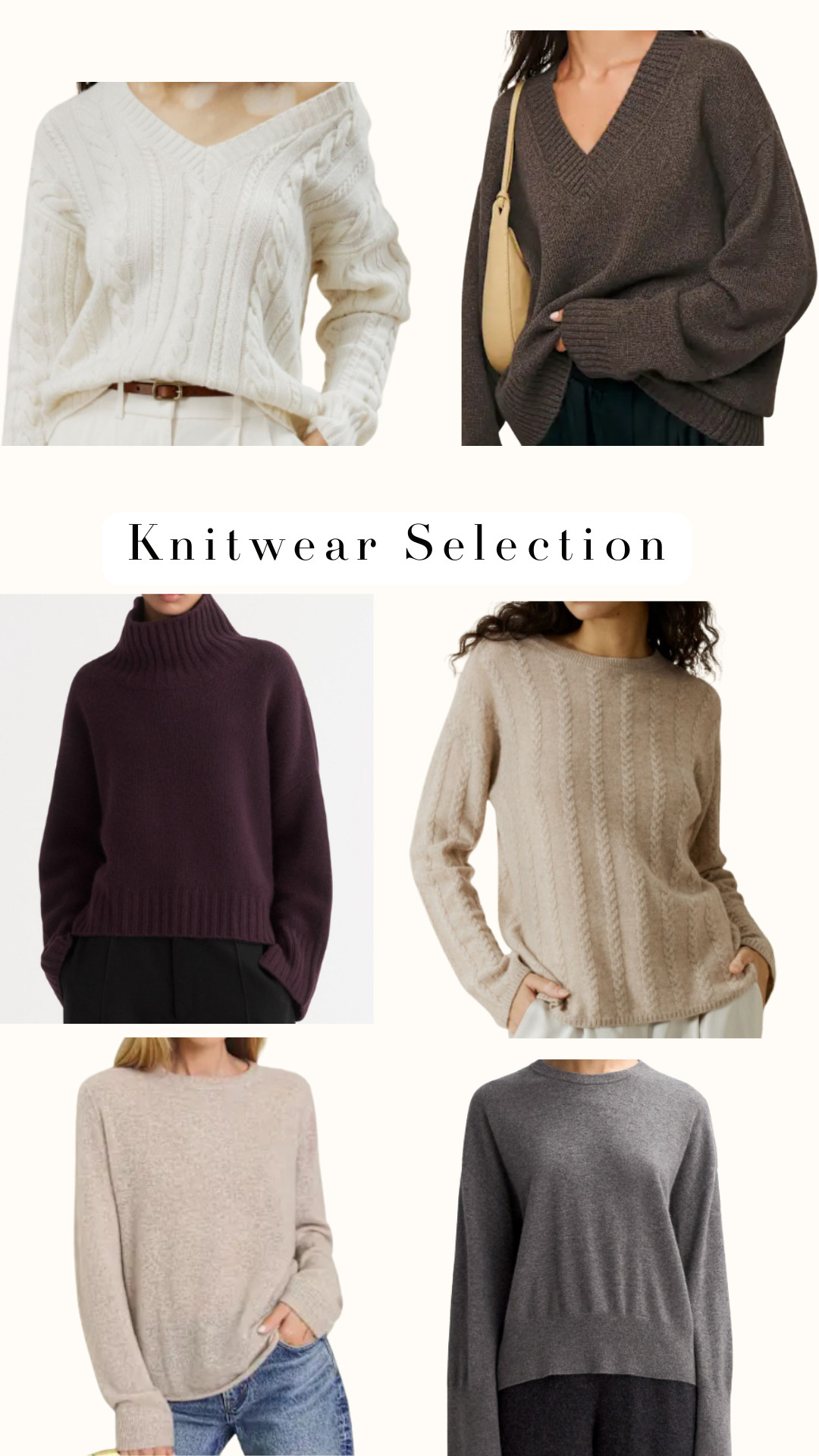 Soft sweaters in oatmeal, charcoal and deep plum—clean lines, luxe textures. Style with denim, tailored trousers or silk skirts for effortless contrast. Perfect base layers for every fall look. Tap to shop my knit picks.

knitwear, sweaters, cable knit, turtleneck, v-neck sweater, neutral knits, plum sweater, cashmere blend, fall layers, minimalist chic, knit and silk combo, everyday chic, capsule staples, cozy essentials, elevated basics

#LTKstyle #LTKSeasonal #LTKFinds #Knitwear #SweaterWeather #NeutralStyle #EverydayChic #MinimalChic 

 #LTKworkwear #LTKstyletip #LTKautumn