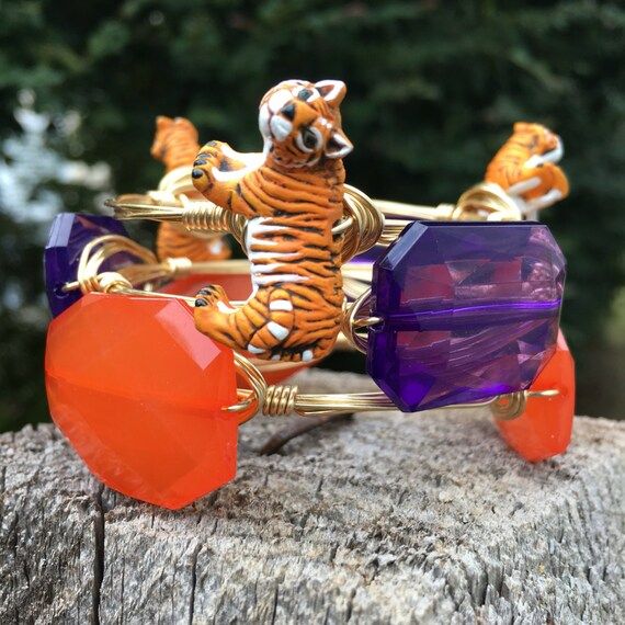 Tiger Trio Bangle Stack  Set of 3  Wire-wrapped bangle  | Etsy | Etsy (US)