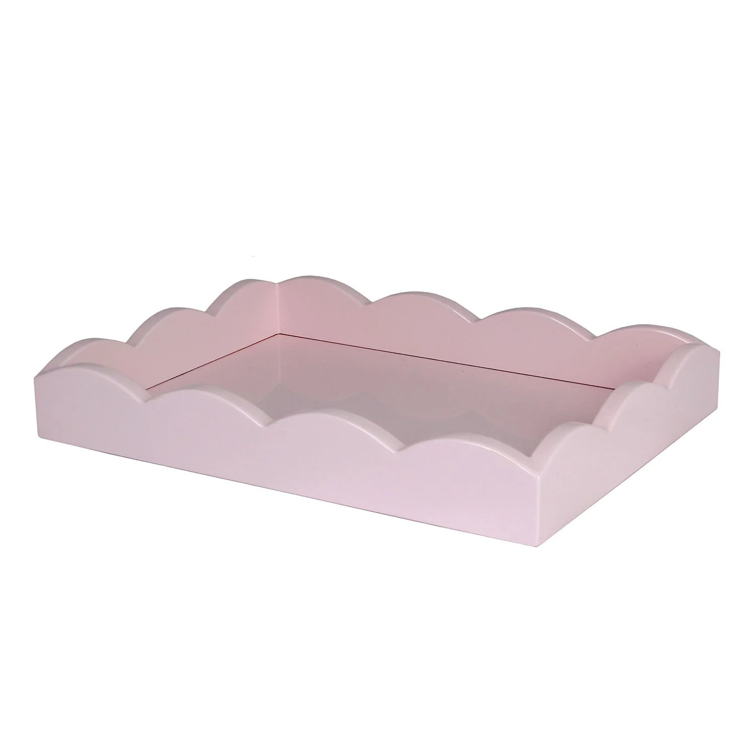 Pale Pink Small Lacquered Scalloped Tray | Addison Ross UK