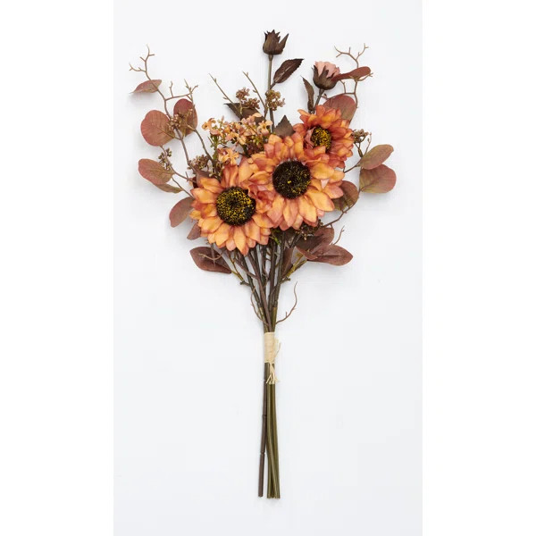 Sunflowers and Fall Leaves Berry Sprays | Wayfair North America