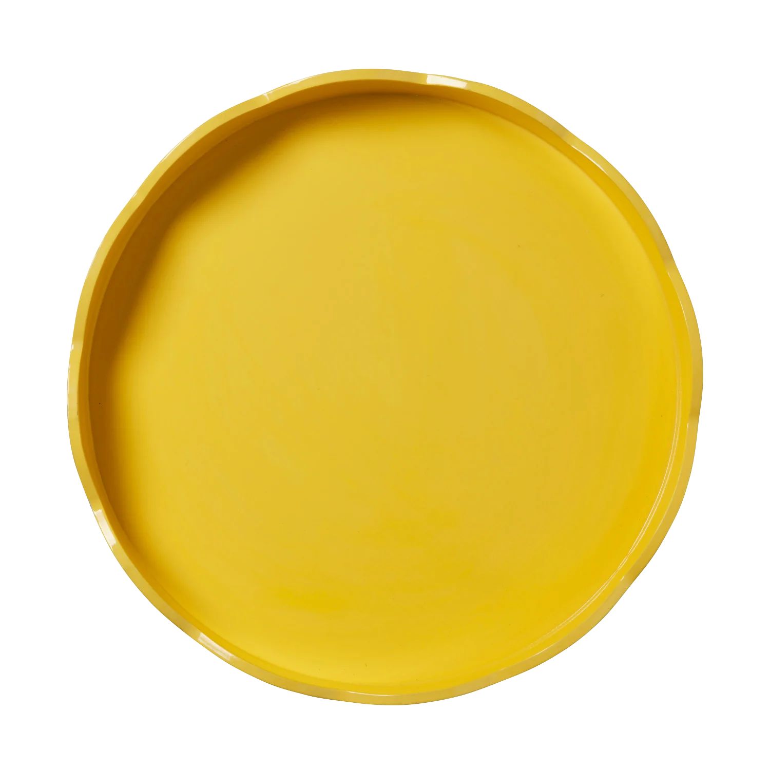 Large Round Yellow Scalloped Tray | In the Roundhouse