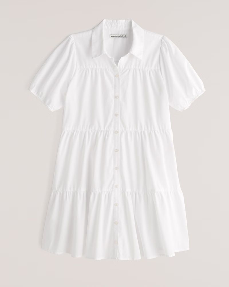 Poplin Trapeze Shirt Dress | Abercrombie & Fitch (US)