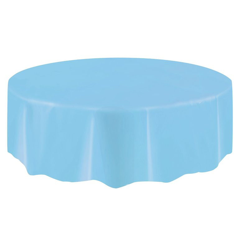 Way to Celebrate! Round Light Blue Plastic Tablecloth, 84in | Walmart (US)