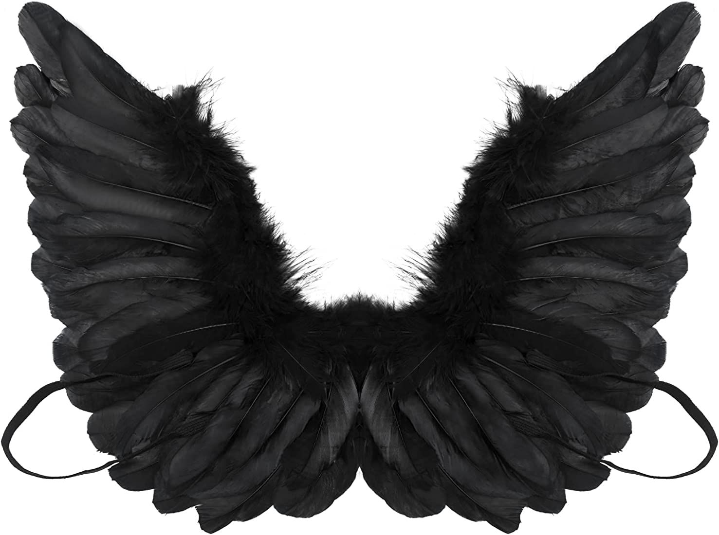 Black Angel Wings Angels Wings Adult Costumes with Elastic Straps Party Cosplay Feathers Wings Co... | Amazon (US)