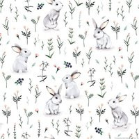 Bunny Premium Digital Print Cotton Fabric, Animal Sweet Fabric, 100% Cotton, Fabric By The Yard 61"" Wide, By Meter 155 cm Wide | Etsy (US)