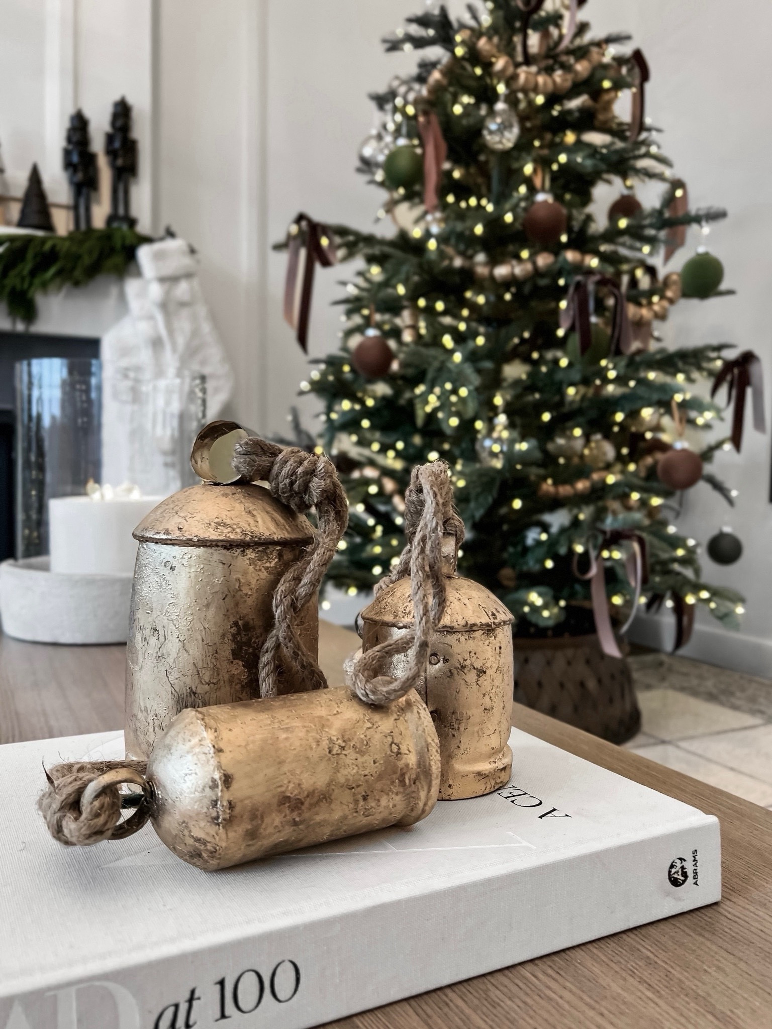 Hey friend! These Christmas bells are the perfect Christmas accessory that you can style anywhere ☺️ Perfect on top of your coffee table, sideboard, or tray 💕🫶🏽

#LTKStyleTip #LTKSaleAlert #LTKHome