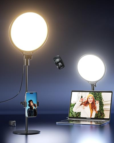 Aureday 10.5” Dimmable Desktop Ring Light with Stand and Phone Holder, 24W Full-Screen LED Ring Light for Desk, Video Conference Lighting for Laptop, Zoom Lighting for Computer, Live Stream, TikTok | Amazon (US)