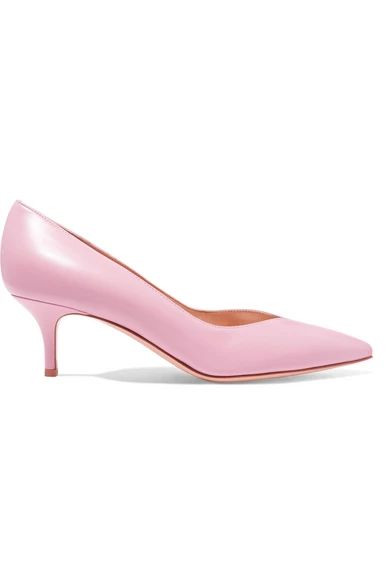Gianvito Rossi - 55 Leather Pumps - Baby pink | NET-A-PORTER (UK & EU)
