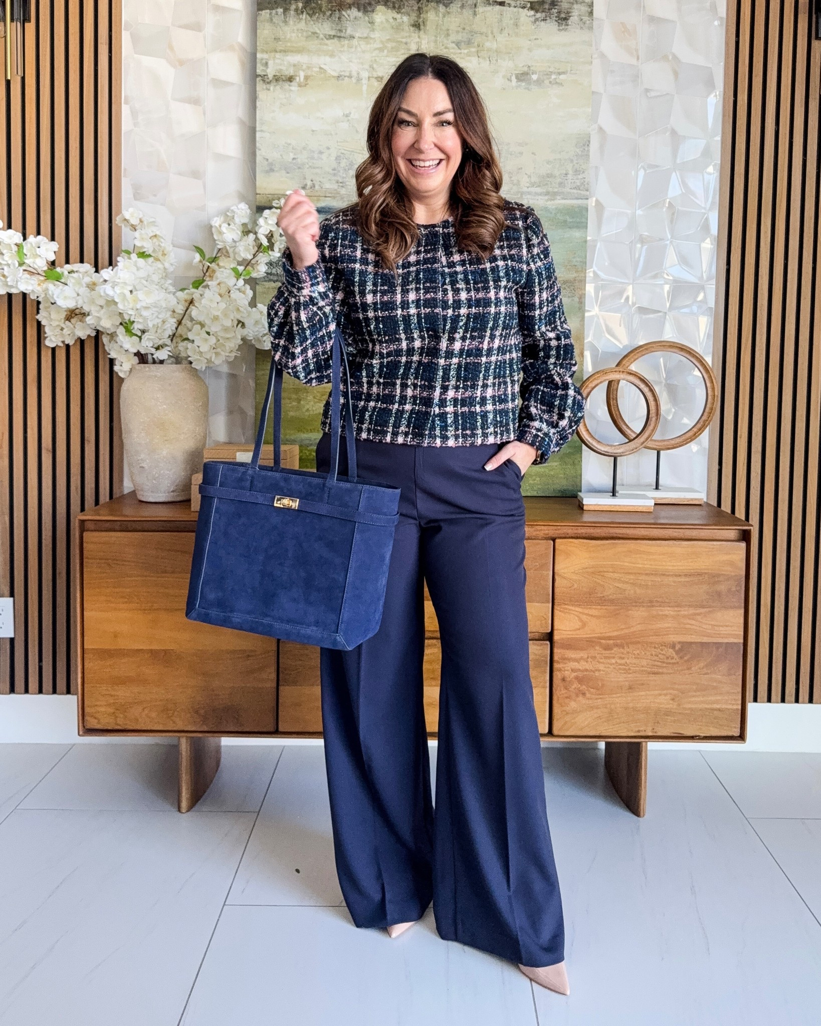 Ann Taylor Tweed Jacket Workwear Outfit | Wearing Jacket tts, 12 // Pants tts, 12R // Tank size up, XL 


#LTKWorkwear #LTKOver40 #LTKMidsize