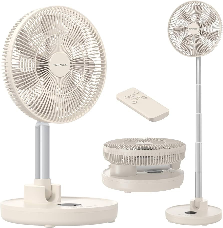 TriPole Standing Fan Oscillating Portable Rechargeable Fan 12” Pedestal Fan with Remote, Quiet ... | Amazon (US)
