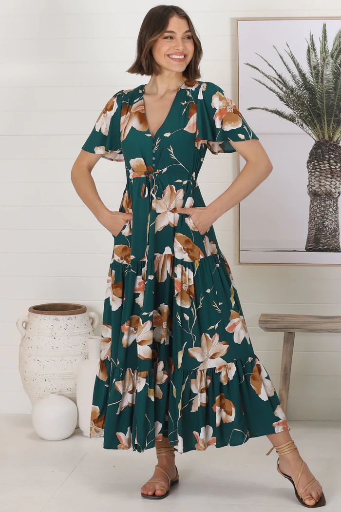 Kayleigh Maxi Dress - Teal | Salty Crush