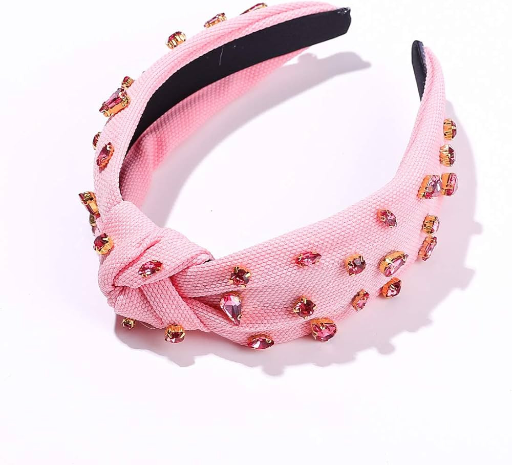 FEDANS Rhinestone Crystal Knotted Women Headband Luxury Jeweled Embellished Top Hairband Fashion ... | Amazon (US)