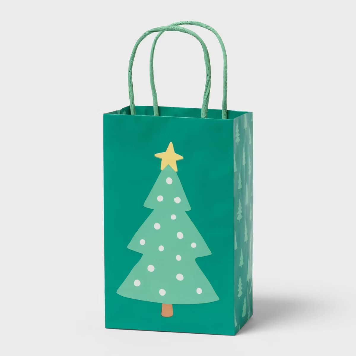 XS Jr Tote Christmas Tree Gift Bag Green - Spritz™ | Target