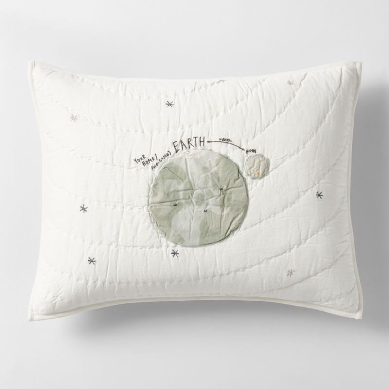 Outer Space Organic Cotton Kids Pillow Sham + Reviews | Crate & Kids | Crate & Barrel