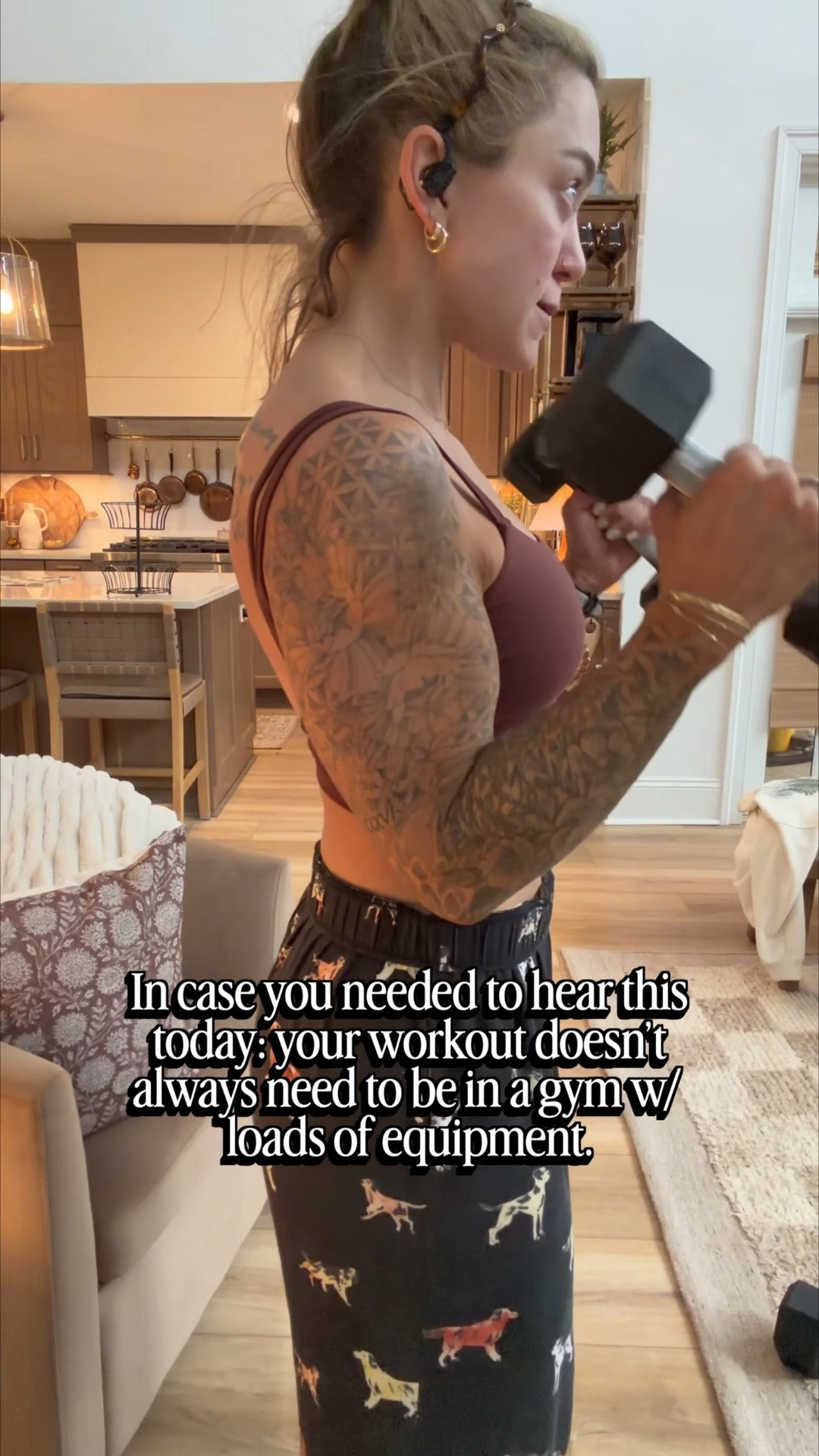 🤎💪🏽 in a small for the pj pants (incredible quality) & s bra tank! ✨

Ootd / workout at home / fitness / comfy / Holley Gabrielle 

#LTKfitnessgoals #LTKselfcare #LTKActive